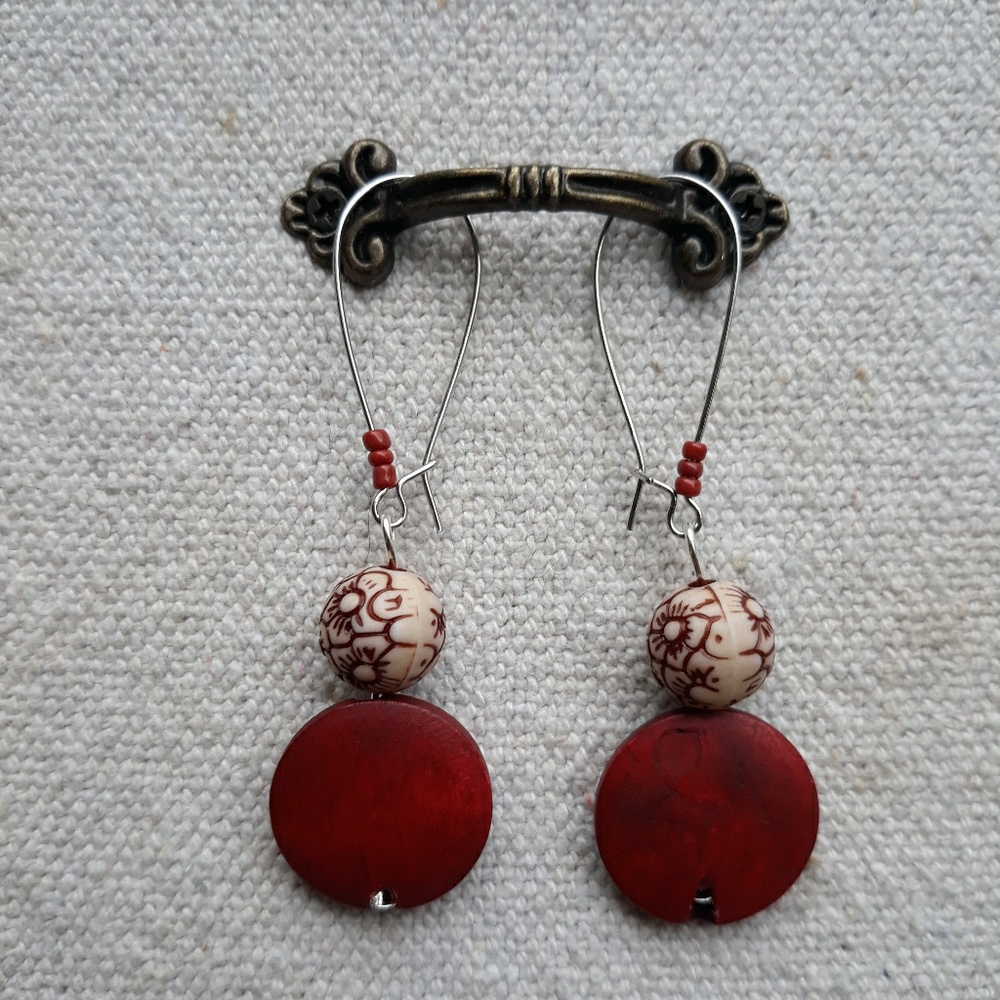 Clearance Sale! Crimson Dots Earrings